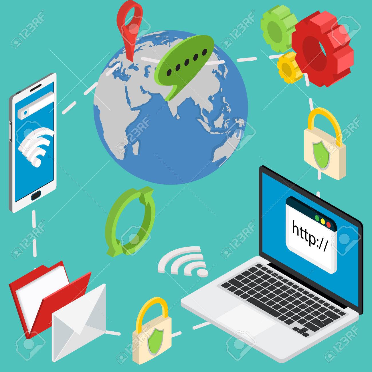 web isometric online safety data protection secure connection cryptography antivirus - 38960491 web isometric online safety data protection secure connection cryptography antivirus - 38960491