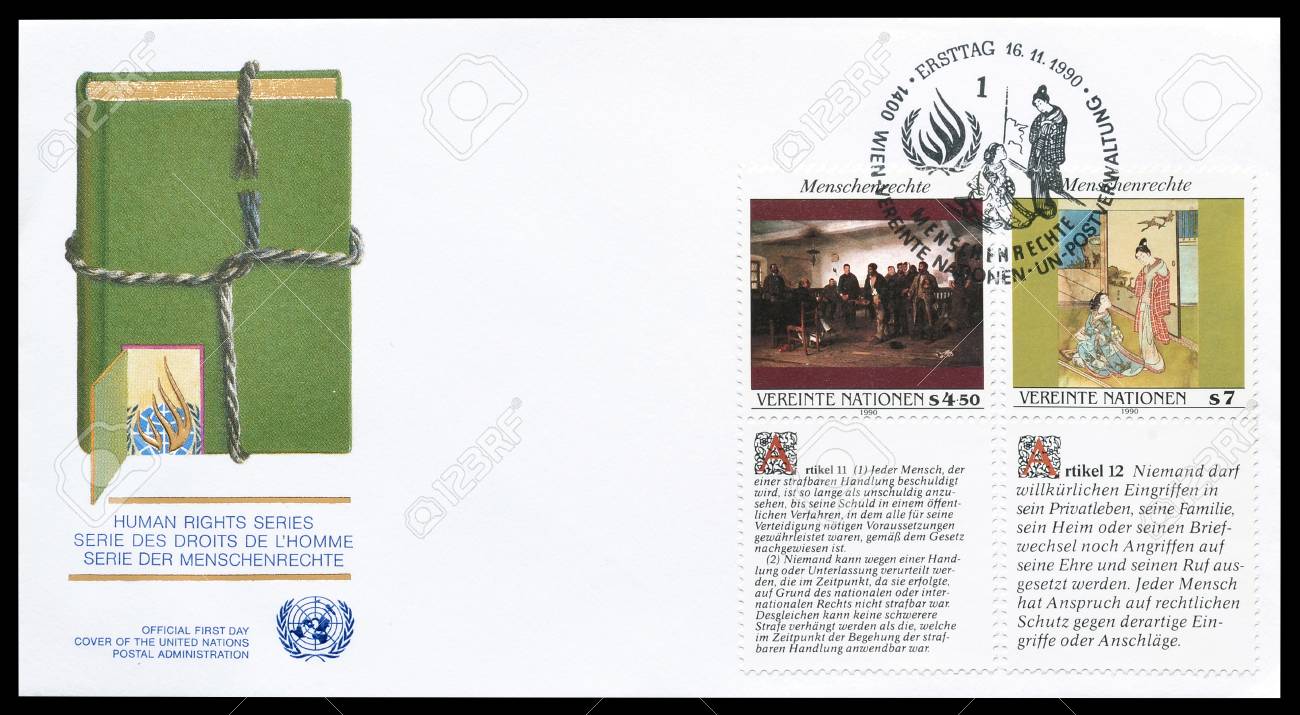 first day cover letter printed by un that promotes human rights human rights cover letter