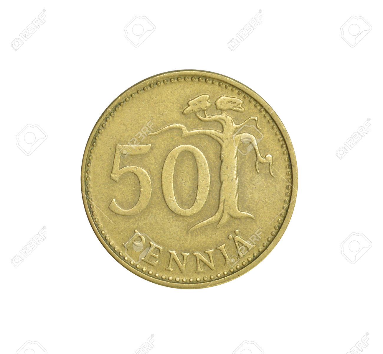 소나무와 숫자의 가치를 표현한 핀란드제 50페니아 동전 로열티 무료 사진, 그림, 이미지 그리고 스톡포토그래피. Image  208344440