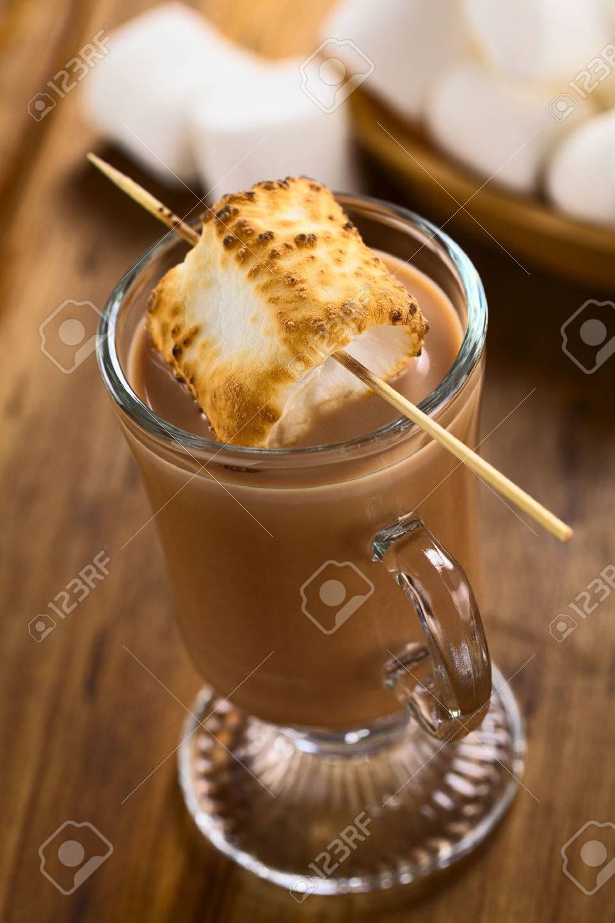 Hot Chocolate With Toasted Marshmallow On A Skewer On Top On Stock Photo Picture And Royalty Free Image Image 22647369