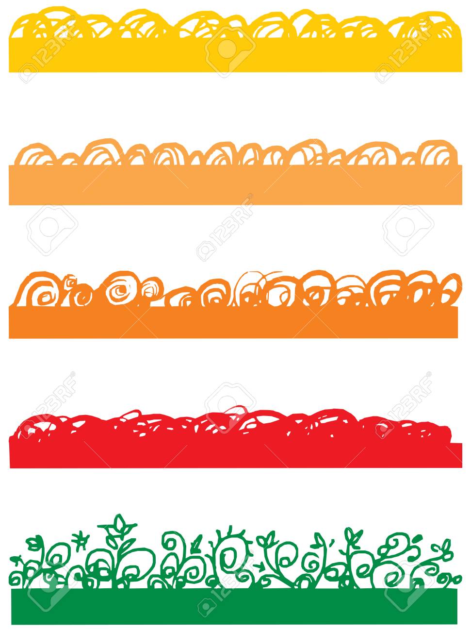 cintas decorativas con adornos florales en diferentes colores ilustracion vectorial ilustraciones vectoriales clip art vectorizado libre de derechos image 4063491