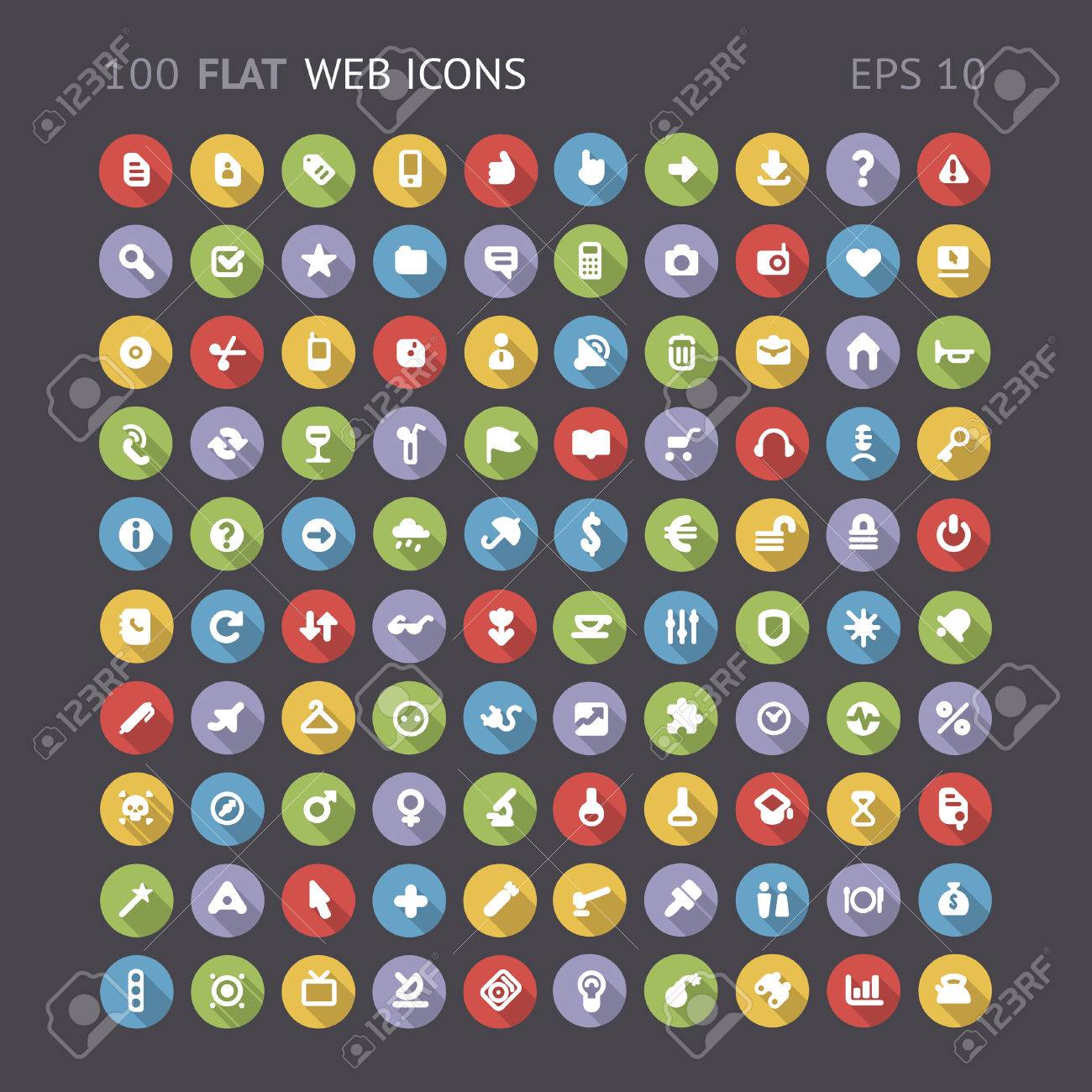 100 Flat web interface icons contains objects with transparency - 27316812 100 Flat web interface icons contains objects with transparency - 27316812