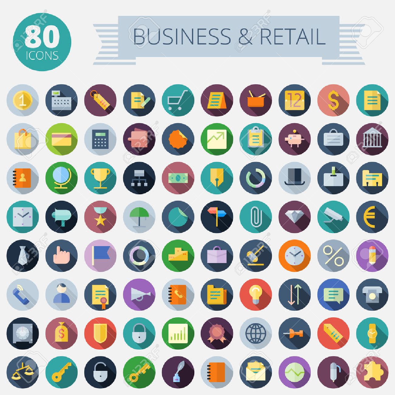 Flat Design Icons For Business, Banking and Retail Easy to recolor Transparent shadows and relief in separate layers - 30218881 Flat Design Icons For Business, Banking and Retail Easy to recolor Transparent shadows and relief in separate layers - 30218881