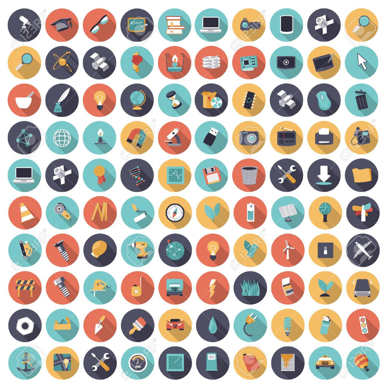 Flat design icons for technology, science and industrial. Vector eps10 with transparency. - 51982947 Flat design icons for technology, science and industrial. Vector eps10 with transparency. - 51982947