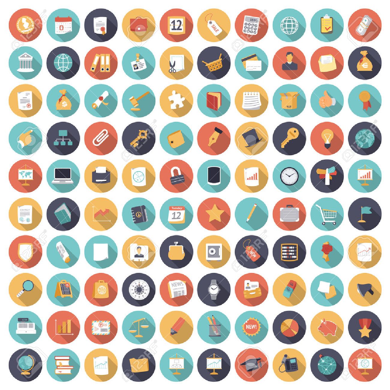 Flat design icons for business and finance. Vector eps10 with transparency. - 54702802 Flat design icons for business and finance. Vector eps10 with transparency. - 54702802