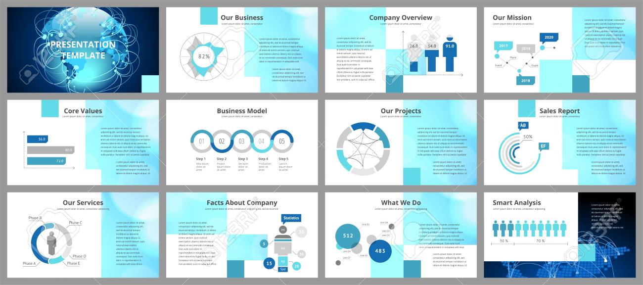 business presentation templates vector infographic elements