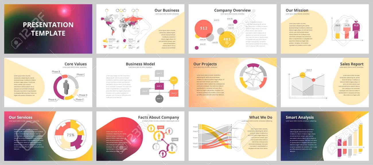 business presentation templates vector infographic elements company overview templates