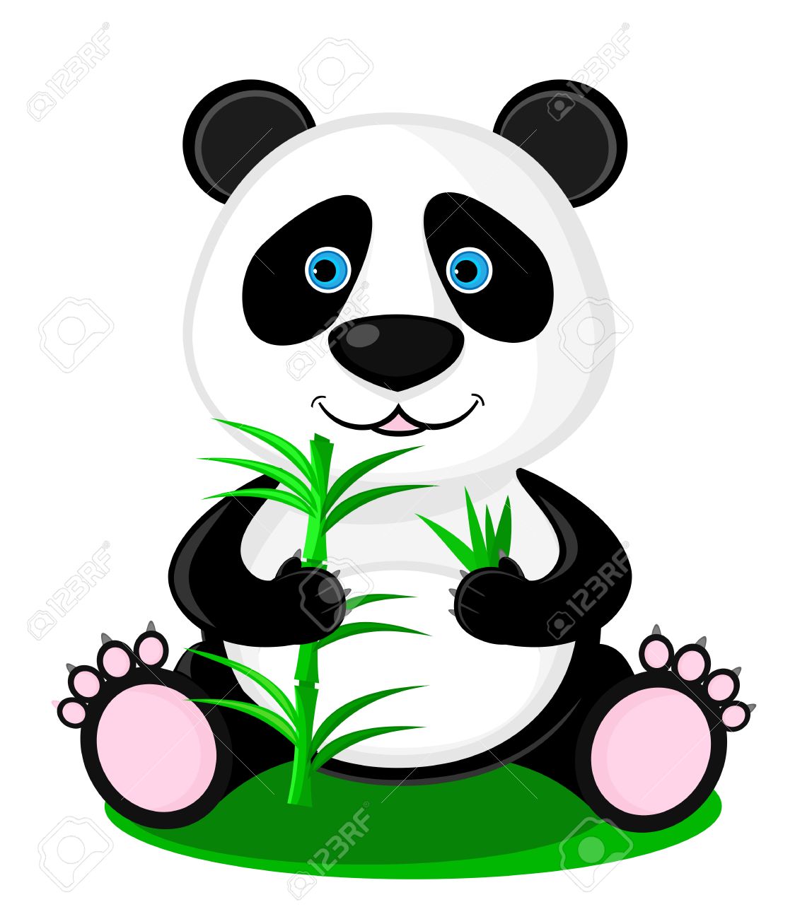 その足で竹でかわいいパンダのクマ のイラスト素材 ベクタ Image その足で竹でかわいいパンダのクマ のイラスト素材 ベクタ Image
