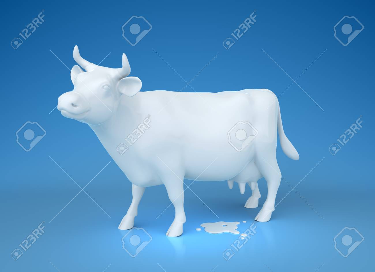 Weisse Milchige Kuh Beschneidungspfad Enthalten Abbildung 3d Lizenzfreie Fotos Bilder Und Stock Fotografie Image 96329564