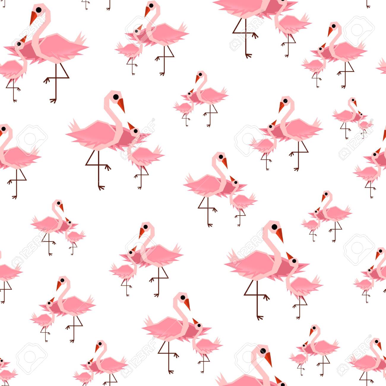 Mommy And Baby Flamingo Pattern For Kids. Seamless Fabric Print.Cute  Animals. - Illustration Фотография, картинки, изображения и сток-фотография  без роялти. Image 143616131