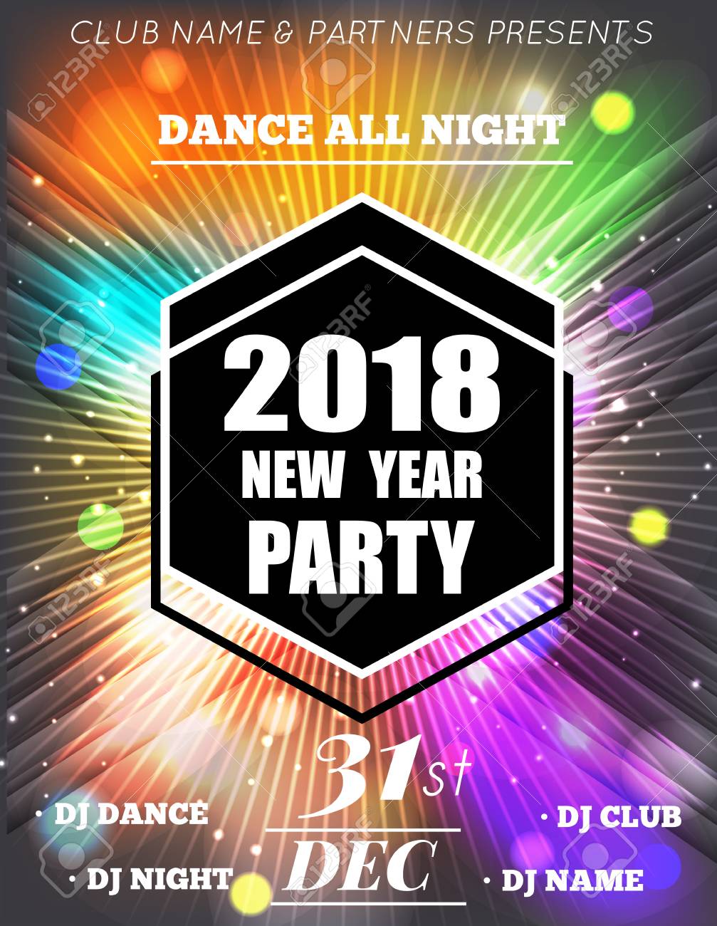 Christmas Party Poster Happy 18 New Year Flyer New Year Party Royalty Free Cliparts Vectors And Stock Illustration Image