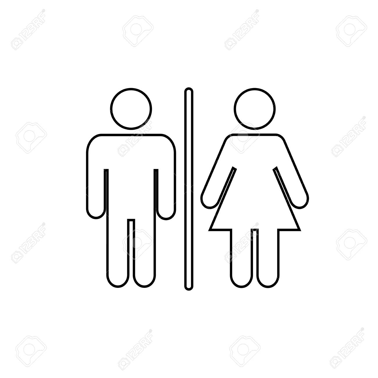 WC Bathroom Toilet Sign Line Black Icon On White Background. Vector Royalty  Free SVG, Cliparts, Vectors, and Stock Illustration. Image 119765749., image size:1300x1300