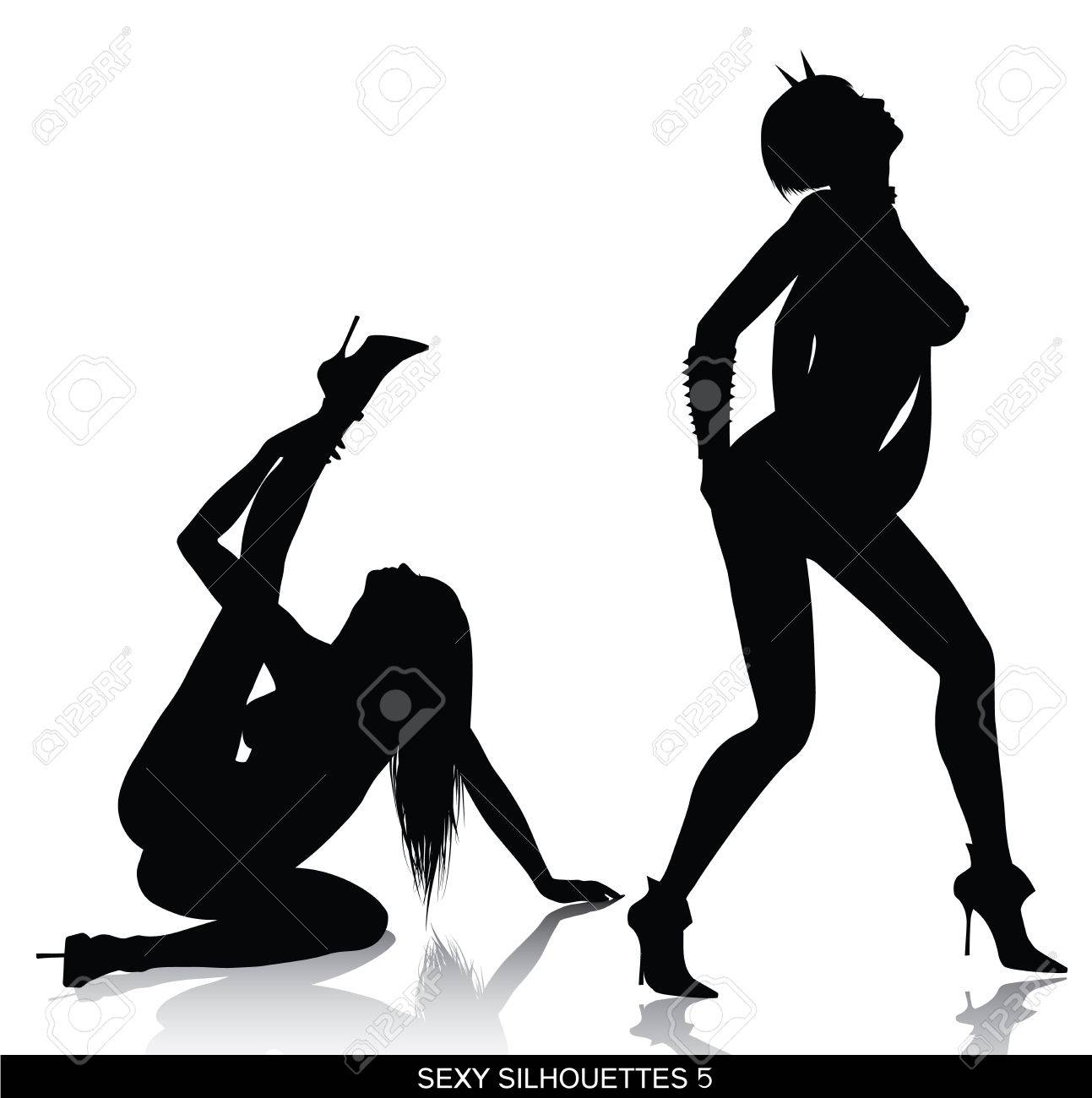 セクシーなシルエットのイラスト素材 ベクタ Image