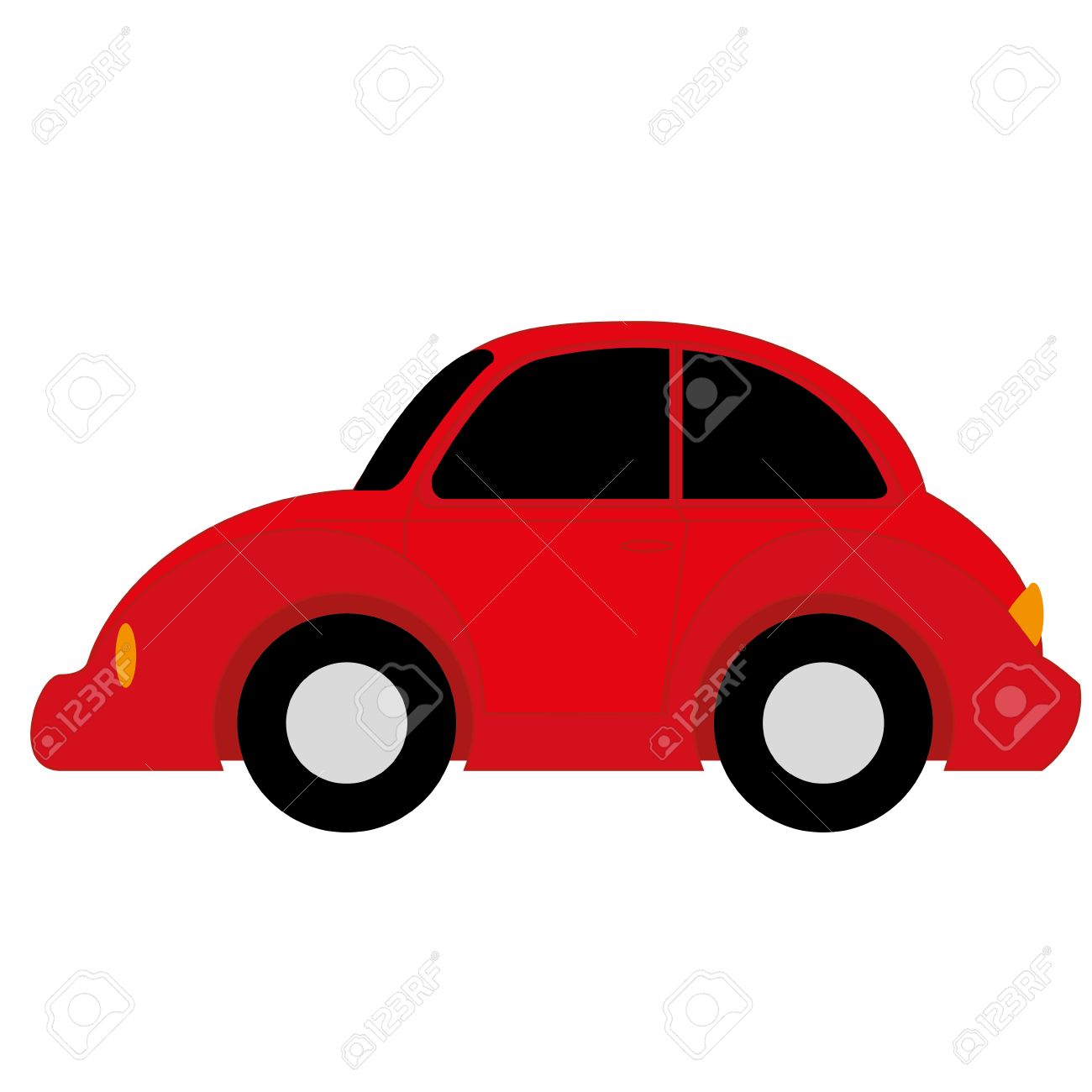 einfache cartoon auto auf weißem hintergrund lizenzfrei nutzbare