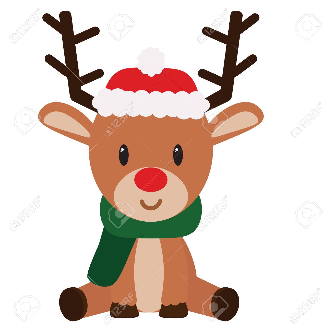 isolated Cartoon cute reindeer sit christmas- Vector - 153150376 isolated Cartoon cute reindeer sit christmas- Vector - 153150376