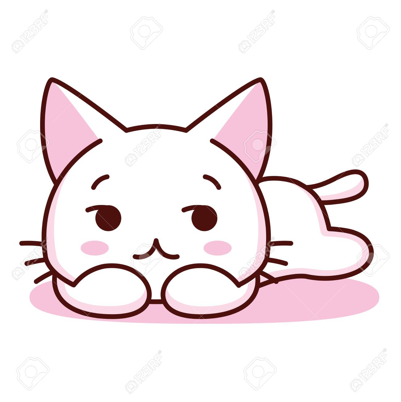 Isolated Kitty Bored Emoji Cute Sticker Icon- Vector Royalty Free SVG,  Cliparts, Vectors, and Stock Illustration. Image 155397036.