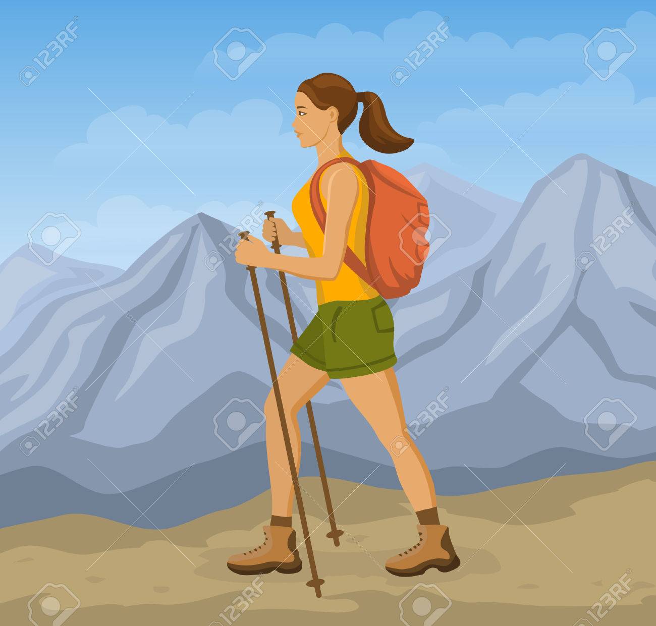 女山ハイキング 山でトレッキングの女の子 のイラスト素材 ベクタ Image 5787 女山ハイキング 山でトレッキングの女の子 のイラスト素材 ベクタ Image 5787