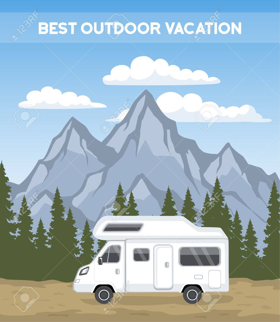 family vacation road trip poster template camper motorhome rv
