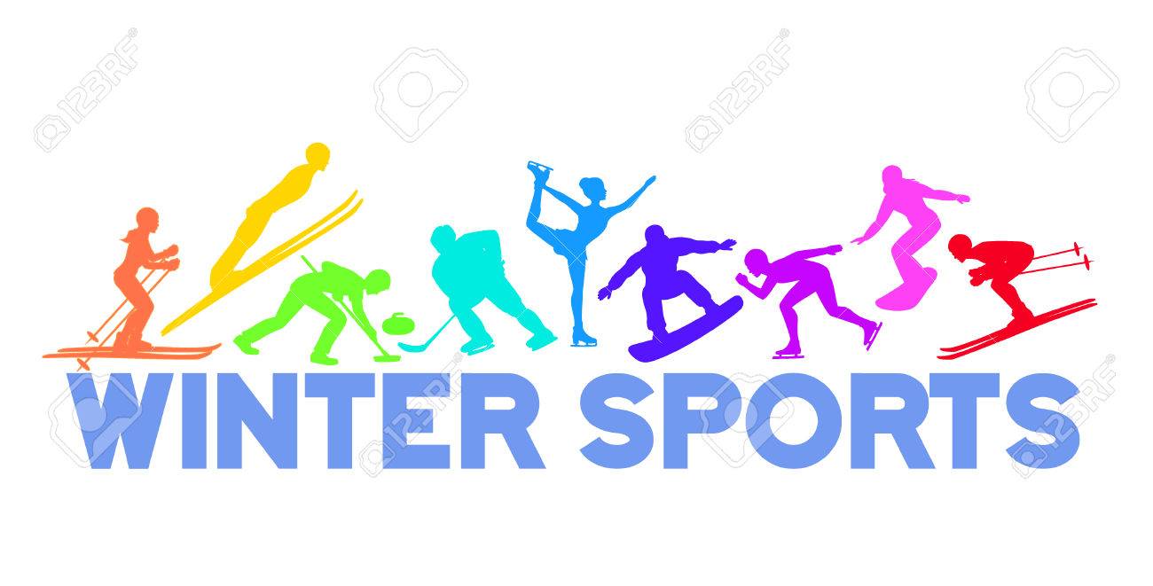 冬の氷雪スポーツ バナー背景フリー スタイル金は クロスカントリーを含む Sowboarding スピード スケート スキー ジャンプ カーリング フィギュア スケート アイス ホッケー のイラスト素材 ベクタ Image
