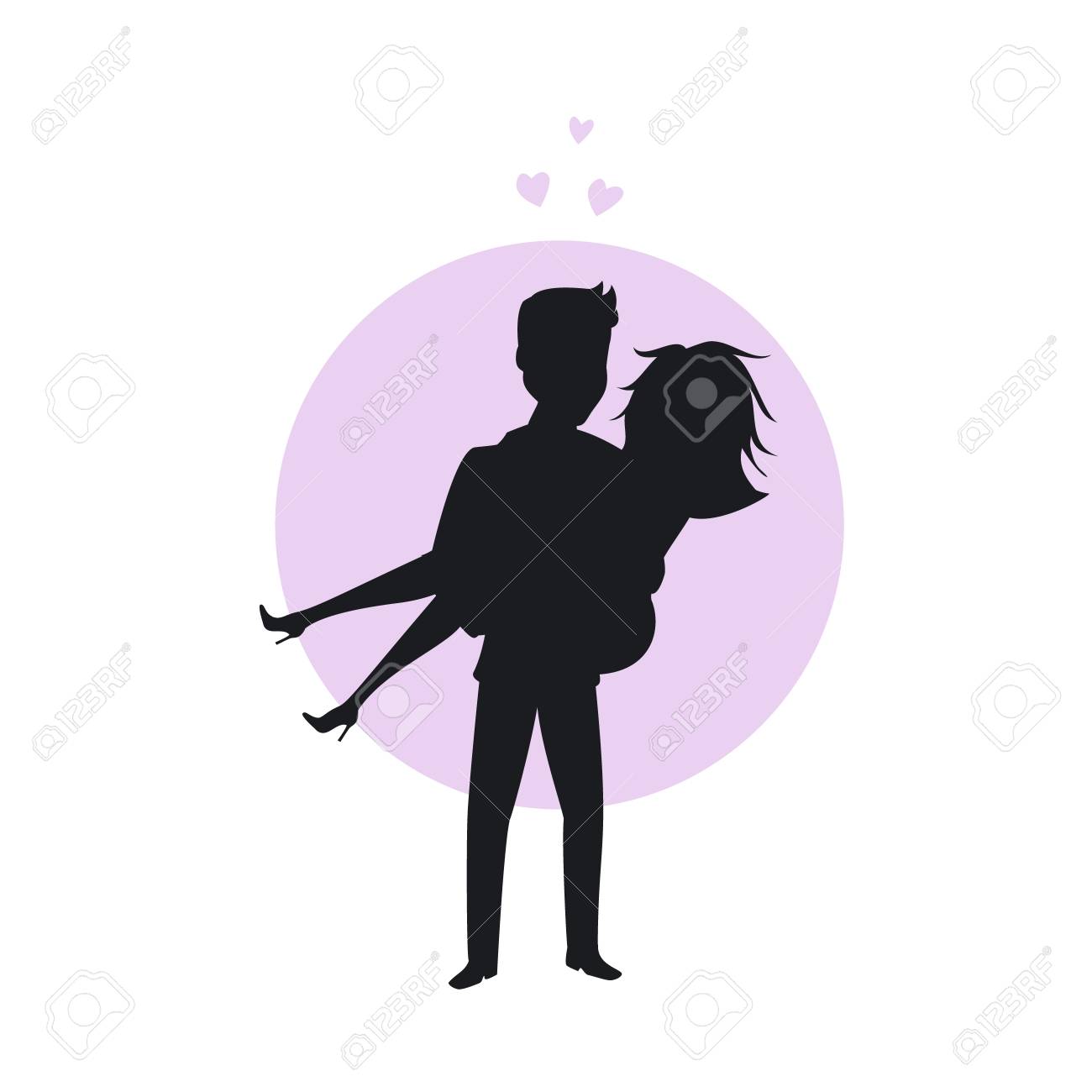 Man Lifting Woman Carrying Girlfriend In Arms Romantic Couple Royalty Free Cliparts Vectors And Stock Illustration Image