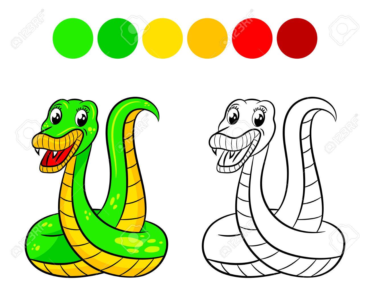 Snake. Coloring Book Design For Kids And Children. Vector Illustration  Isolated On White Background. Royalty Free SVG, Cliparts, Vectors, and  Stock Illustration. Image 84128943., image size:1300x1040