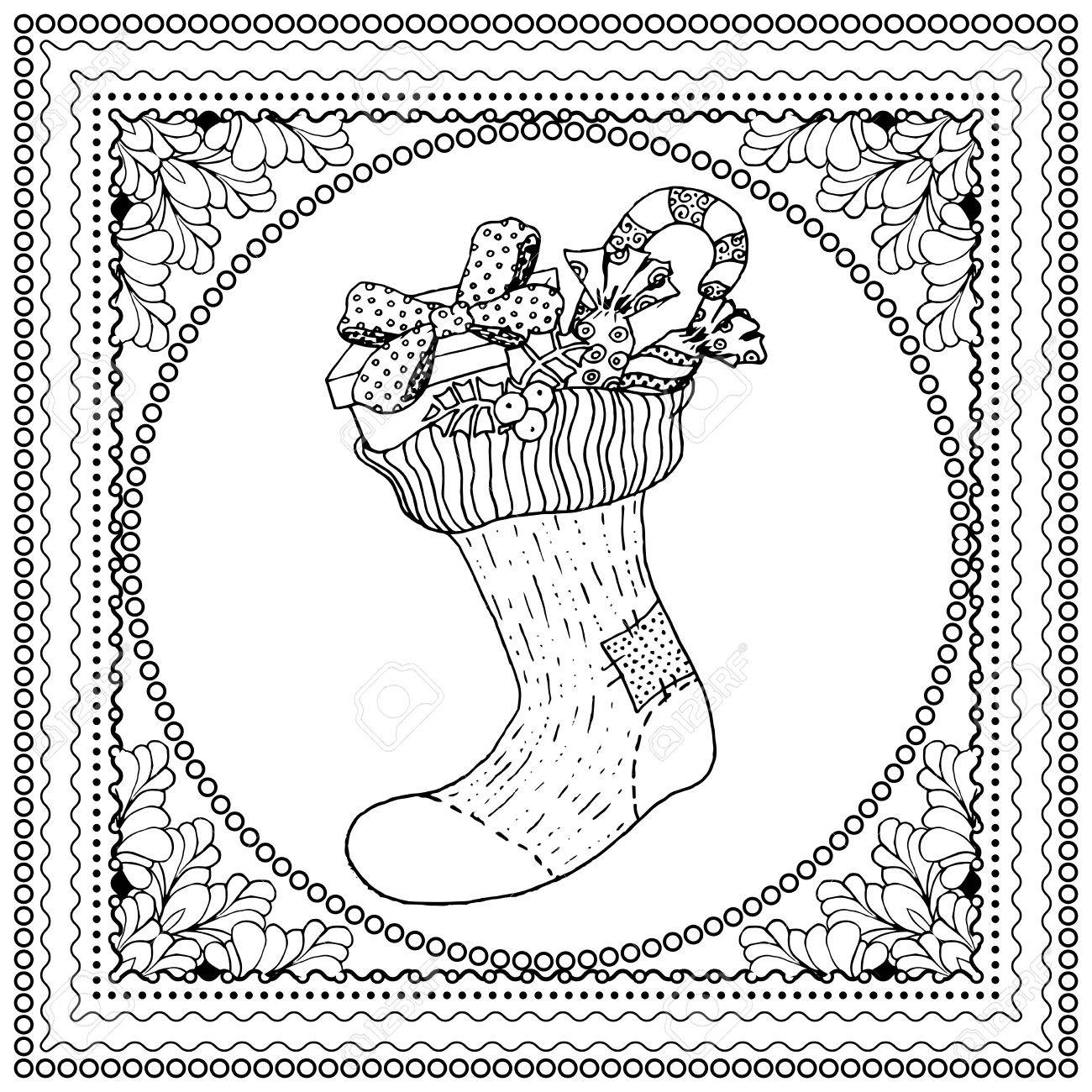 Banque d images Vecteur noir illustration couleur mono pour Joyeux No l et Bonne Année 2016 conception d impression Coloriage livre design pour les