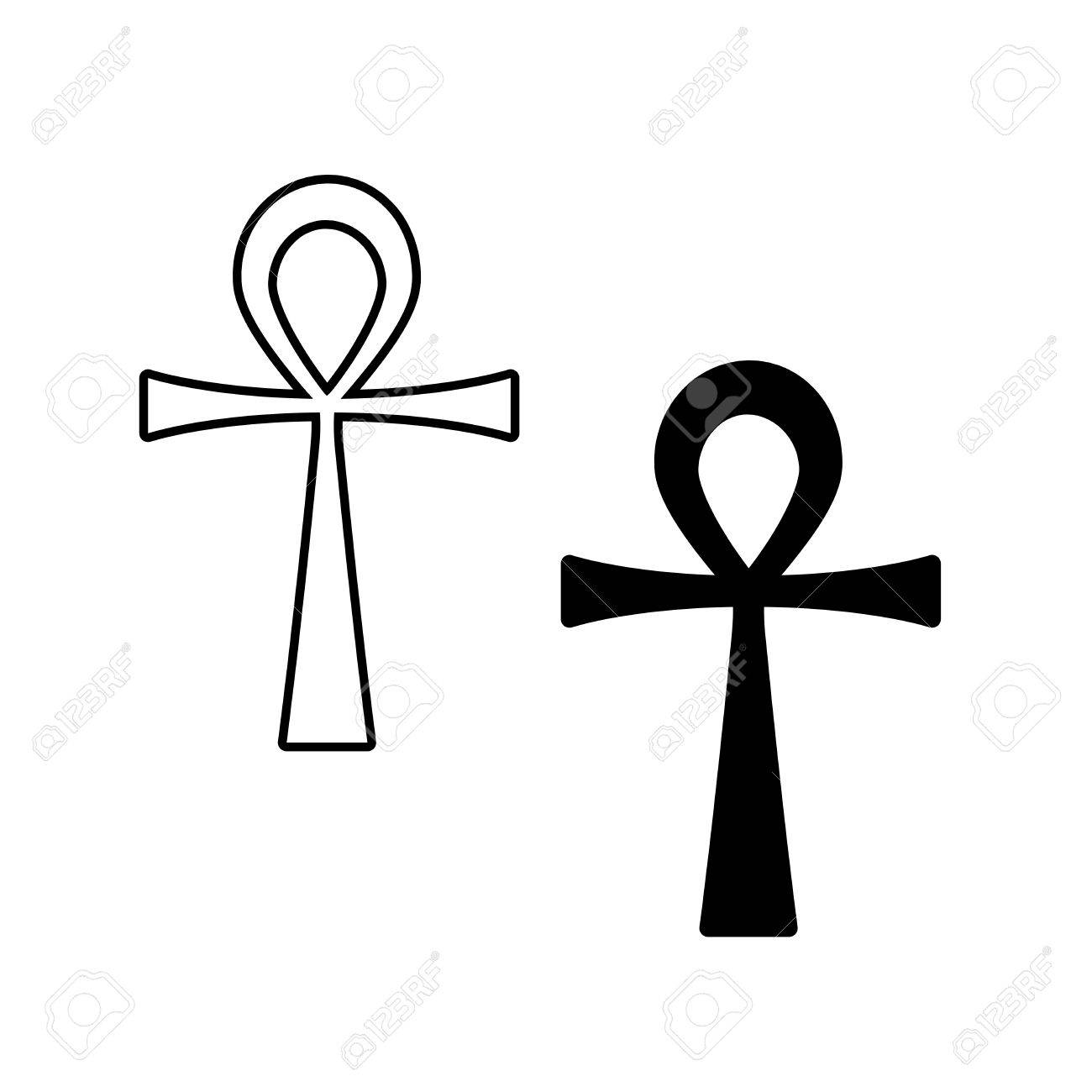 Ankh Symbol Vector Agyptische Kreuz Auf Weissem Isoliert Schwarz Und Weiss Lizenzfrei Nutzbare Vektorgrafiken Clip Arts Illustrationen Image