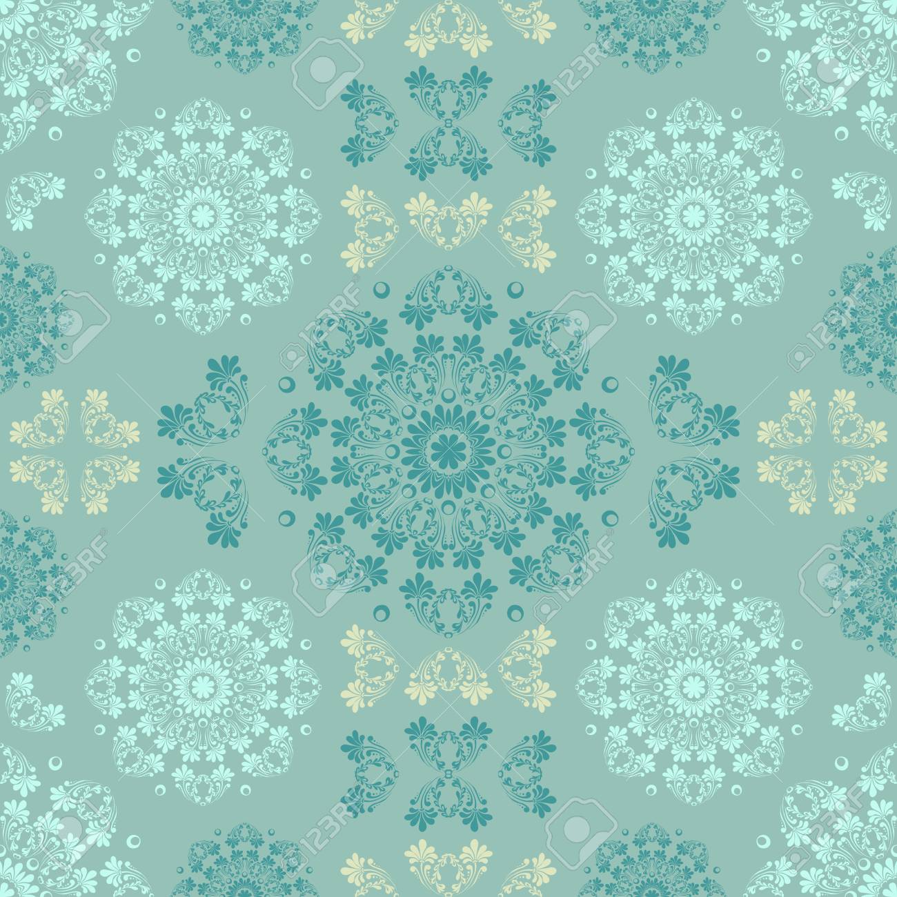 Blue Seamless Pattern For Wall Wallpaper Fabric Textile Design