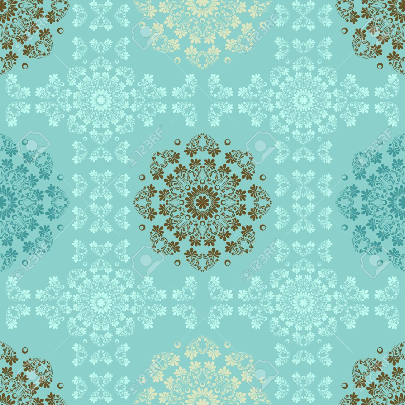 Blue Seamless Pattern For Wall Wallpaper Fabric Textile Design