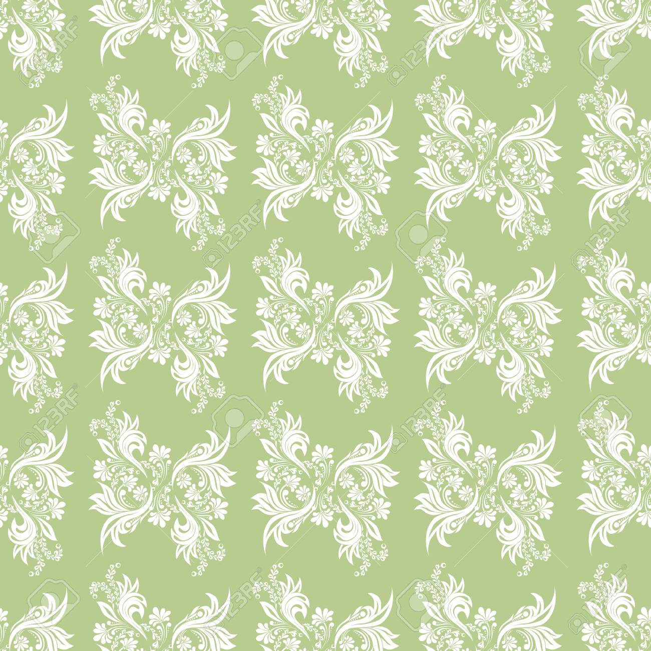 Patron Transparente Verde Para La Pared Diseno Textil De Papel