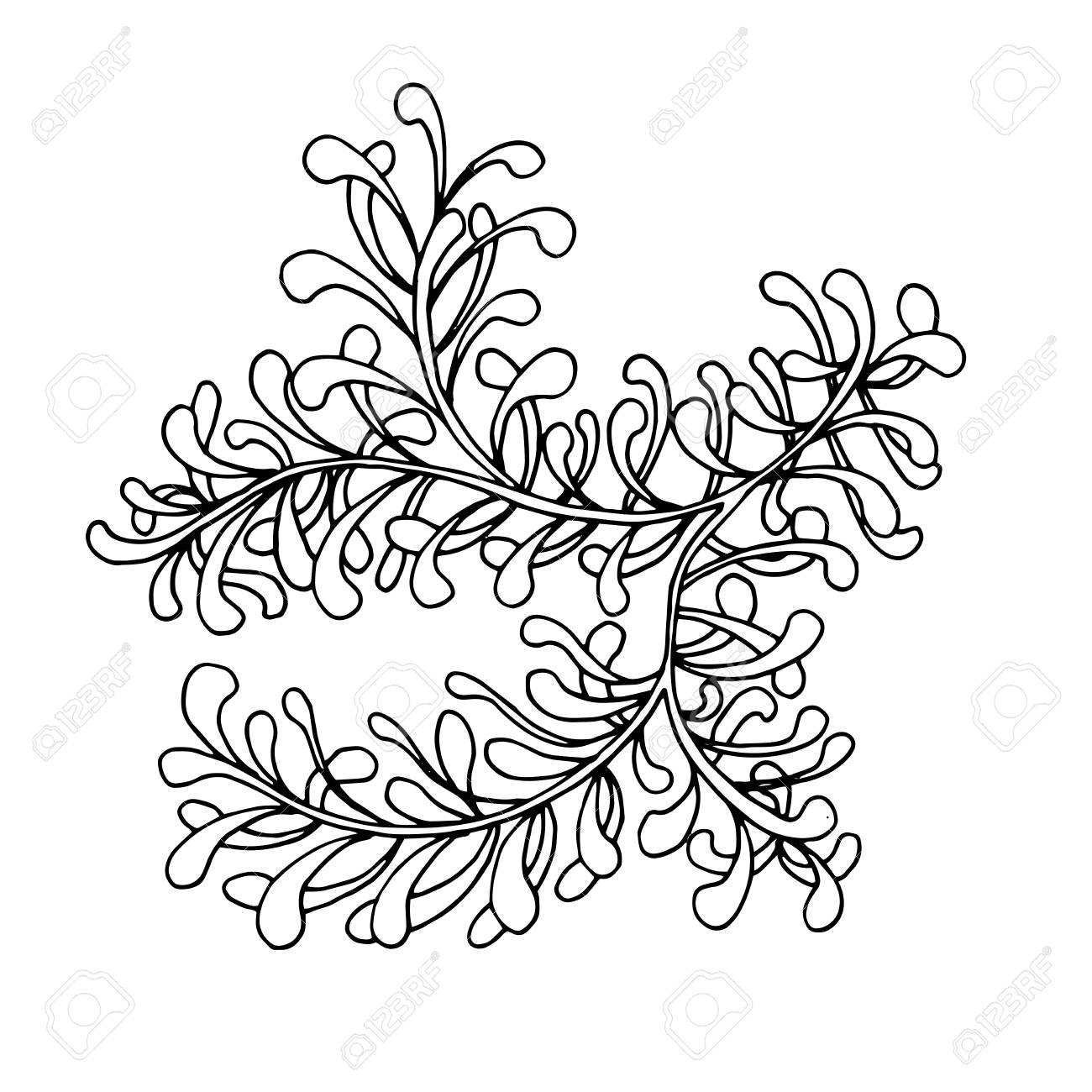 手描き下ろしの落書き概要マジック ライン アート花の飾りを持つ要素 ポスター 子供または大人のぬり絵のスケッチします のイラスト素材 ベクタ Image