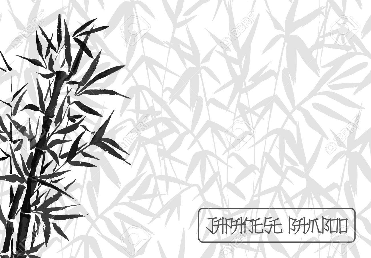 black inked bamboo tree japanese plant or tree traditional sumi