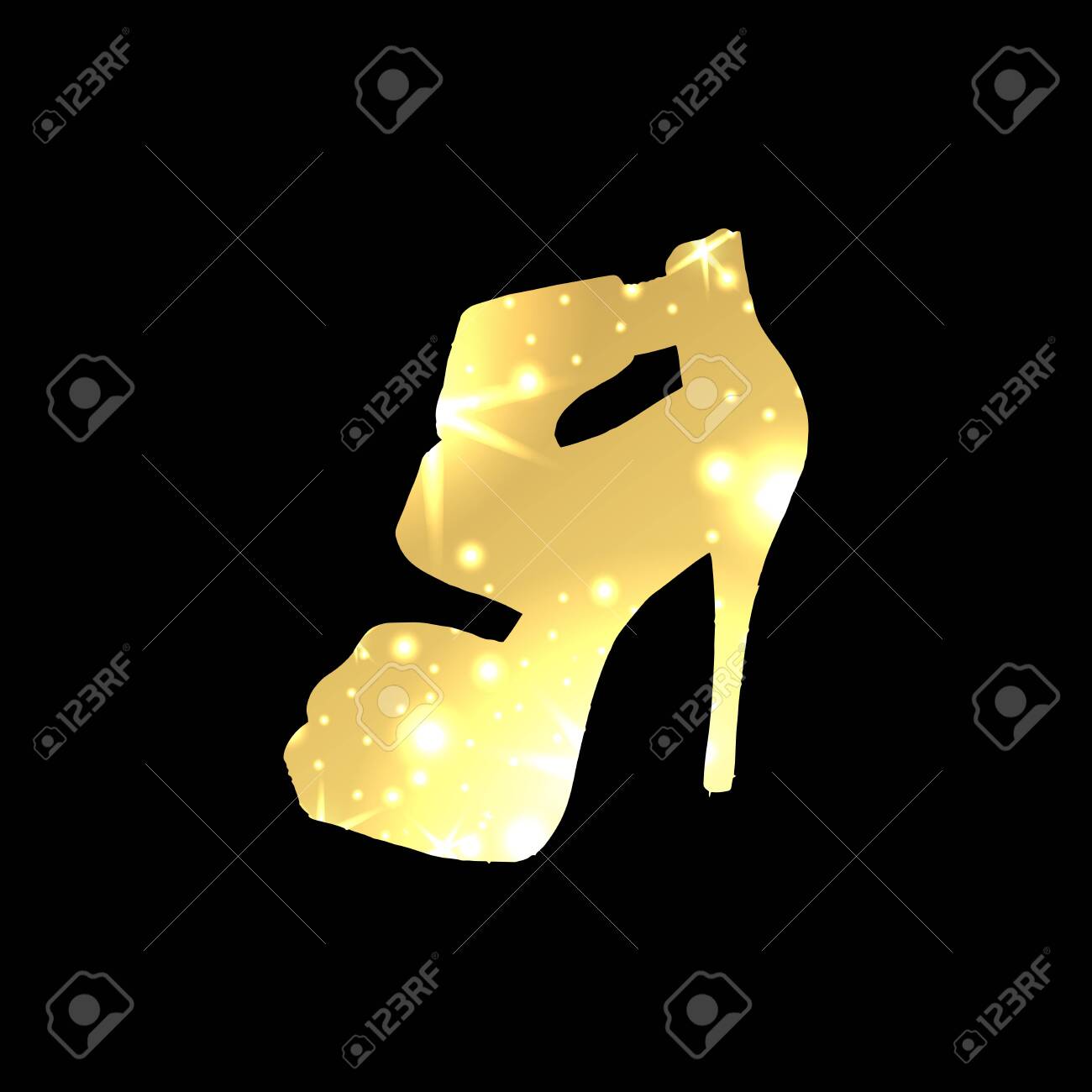gold shoes with lights