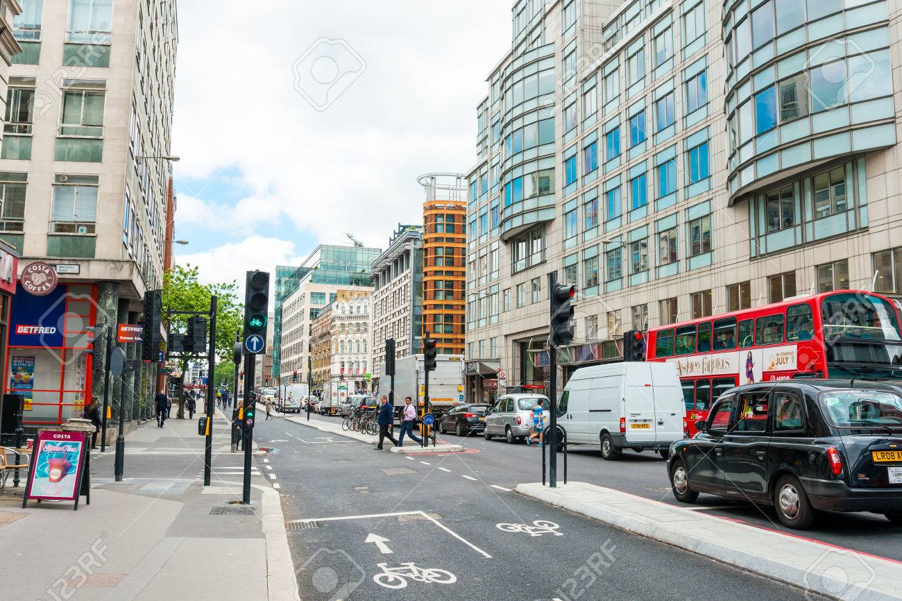 London Road Street View London, United Kingdom - June 21, 2016. Beautiful Street View Of Business  Modern Buildings In London, England, Uk Stock Photo, Picture And Royalty  Free Image. Image 65469643.