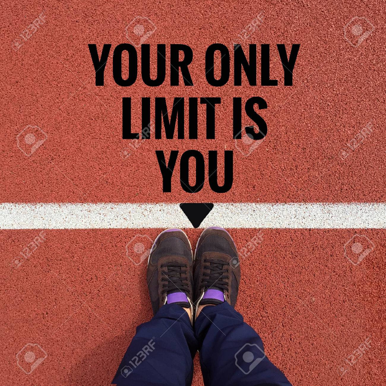 Inspirational Quote Your Only Limit Is You On Running Track Stock Photo Picture And Royalty Free Image Image