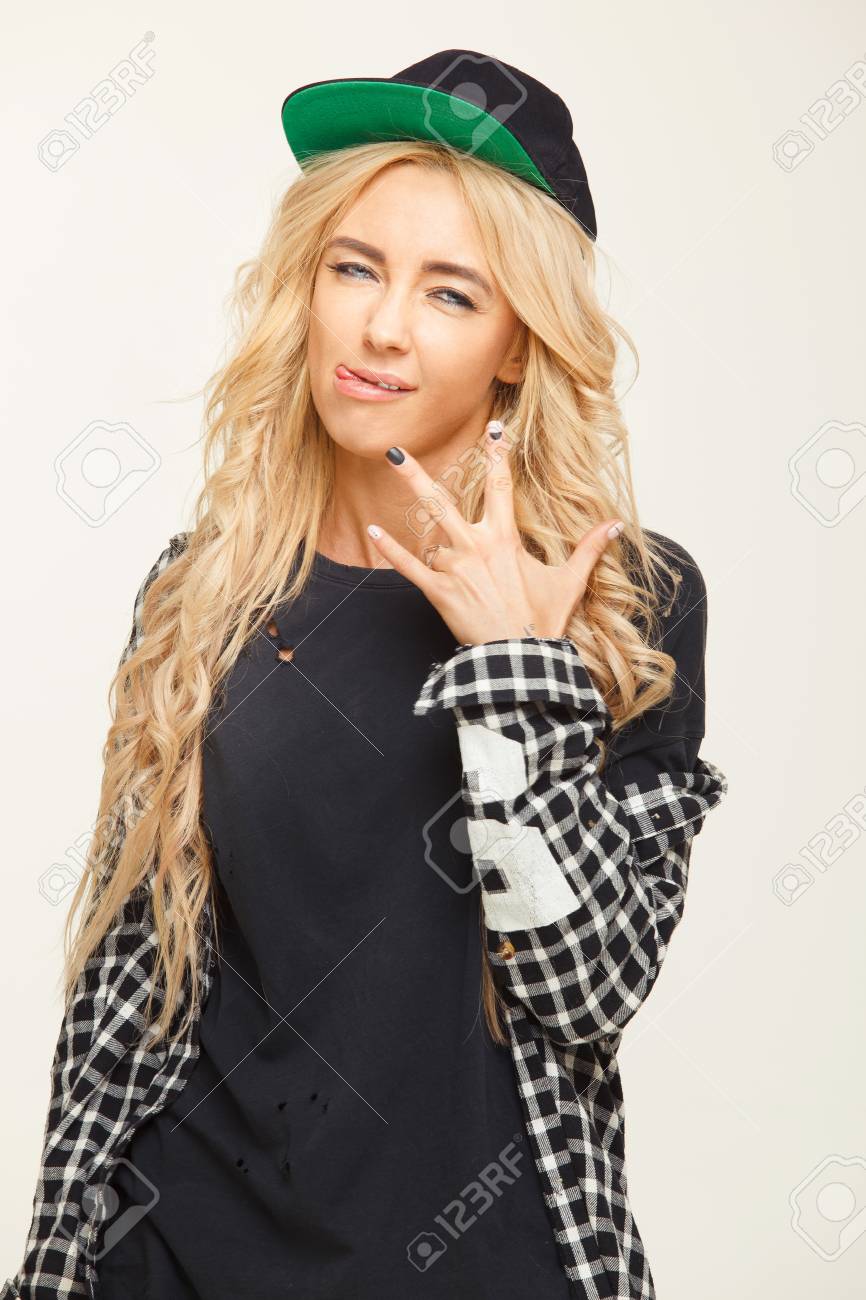 stylish girl with hat