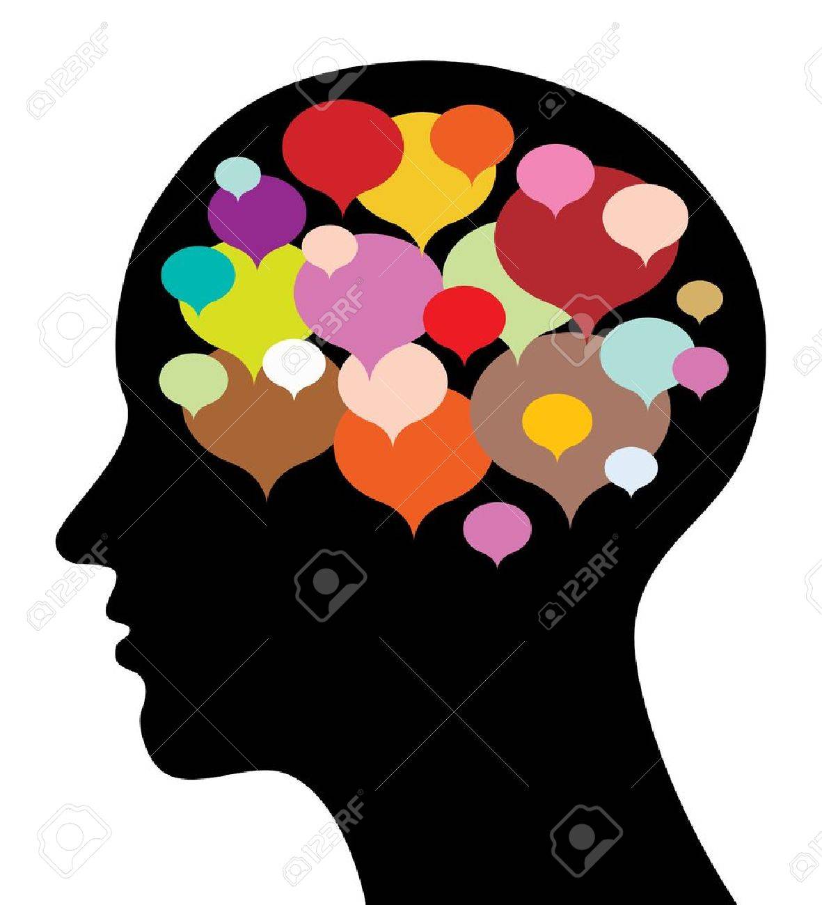 思考の泡 抽象的なベクトル イラストとシルエットのイラスト素材 ベクタ Image