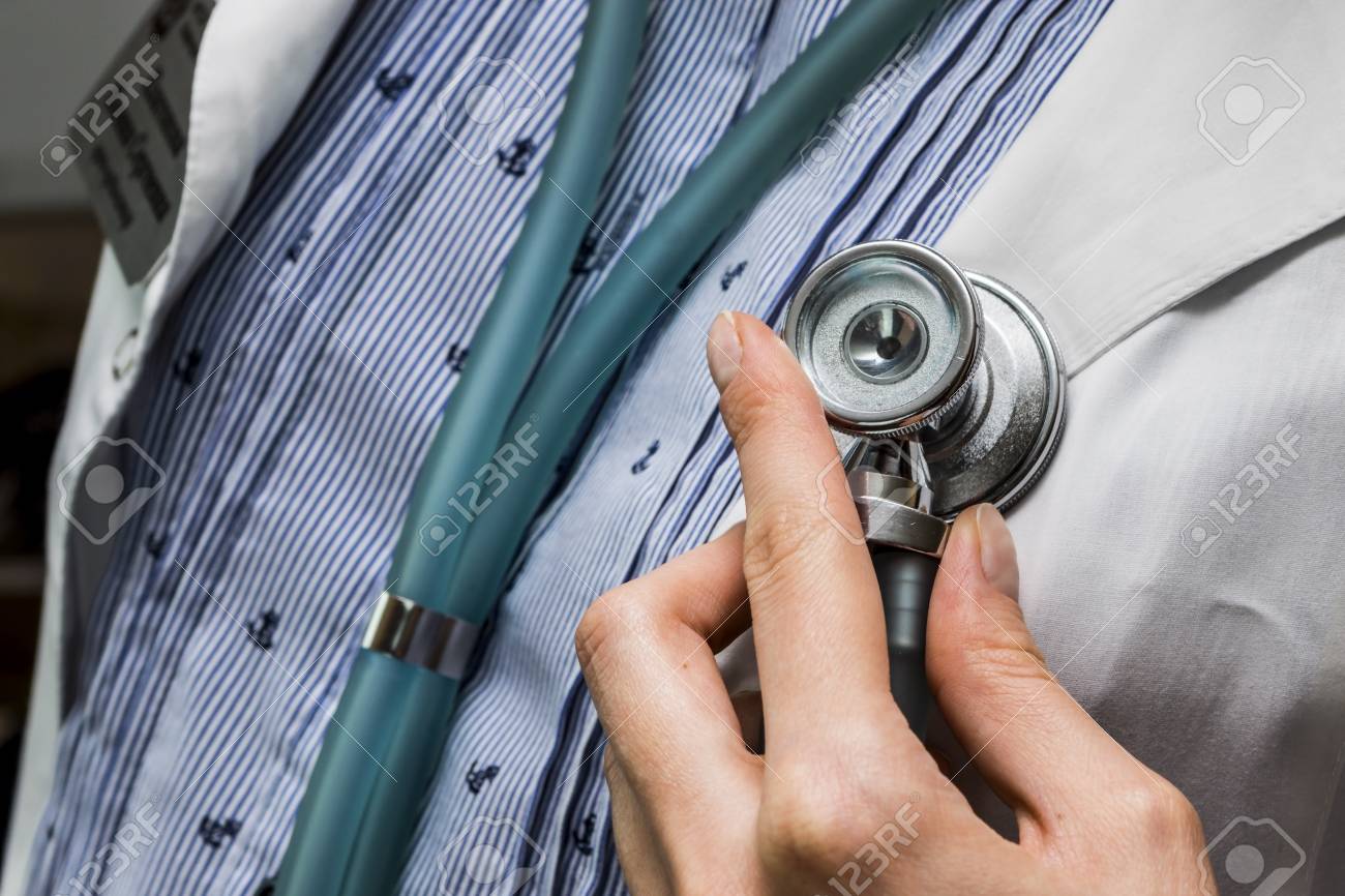 stethoscope head on medicine therapeutist doctor focus on