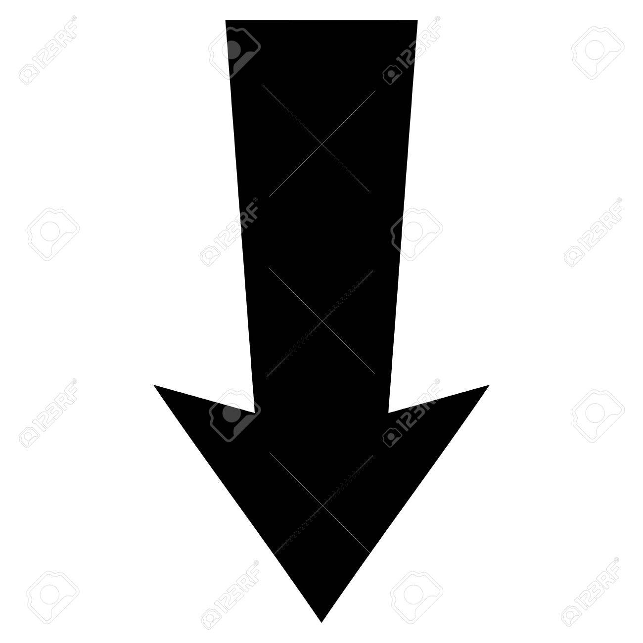 Fleche Vers Le Bas Vecteur Icone Le Style Est Plat Symbole De L Icone Couleur Noire Fond Blanc Clip Art Libres De Droits Vecteurs Et Illustration Image