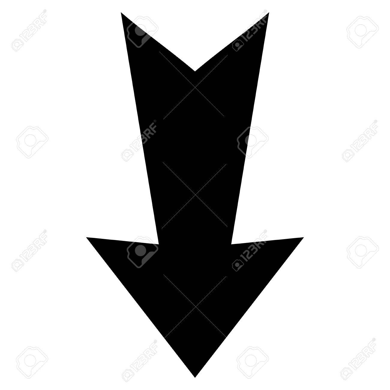 Fleche Vers Le Bas Vecteur Icone Le Style Est Plat Symbole De L Icone Couleur Noire Fond Blanc Clip Art Libres De Droits Vecteurs Et Illustration Image