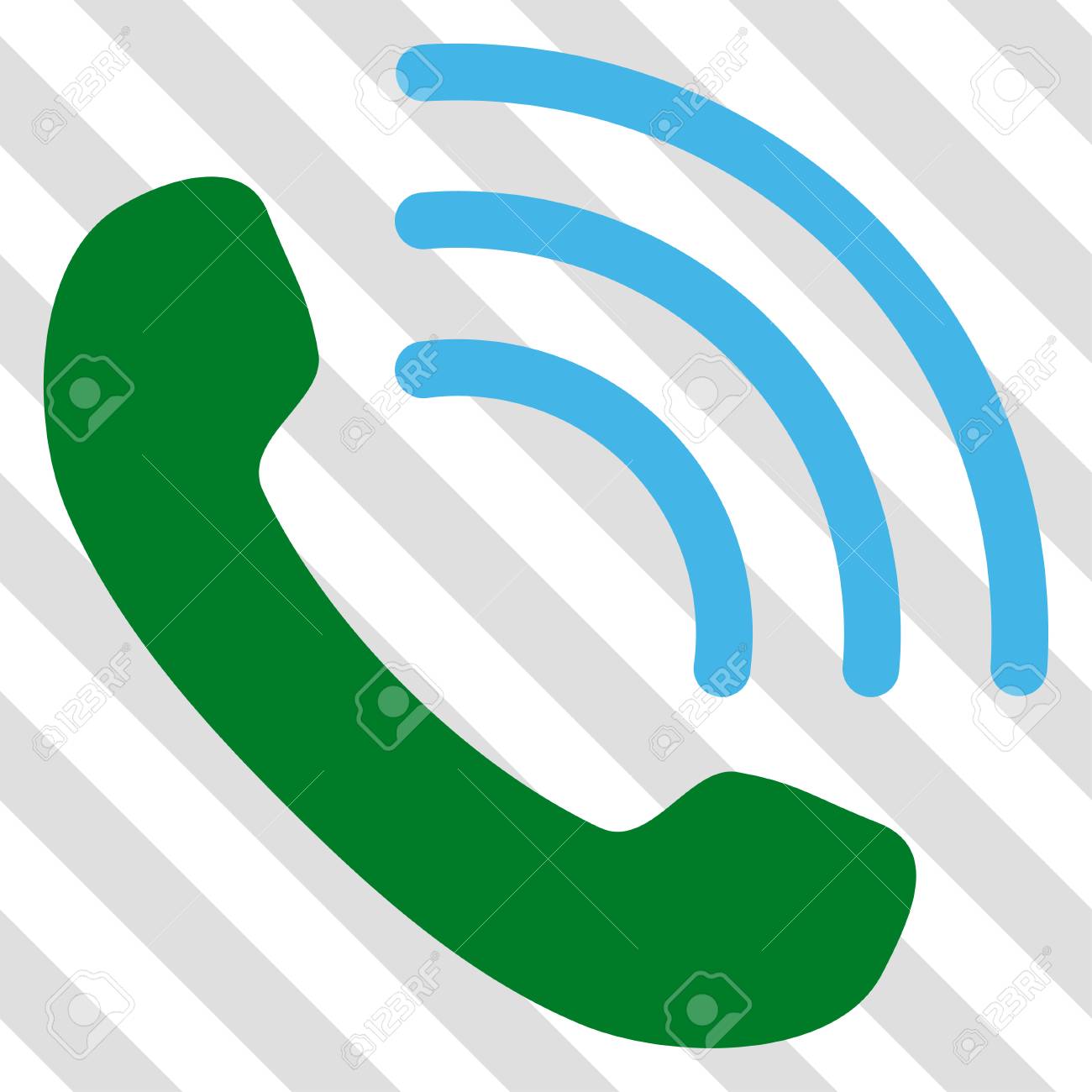 Phone Call Vector Icon Image Style Is A Flat Blue And Green