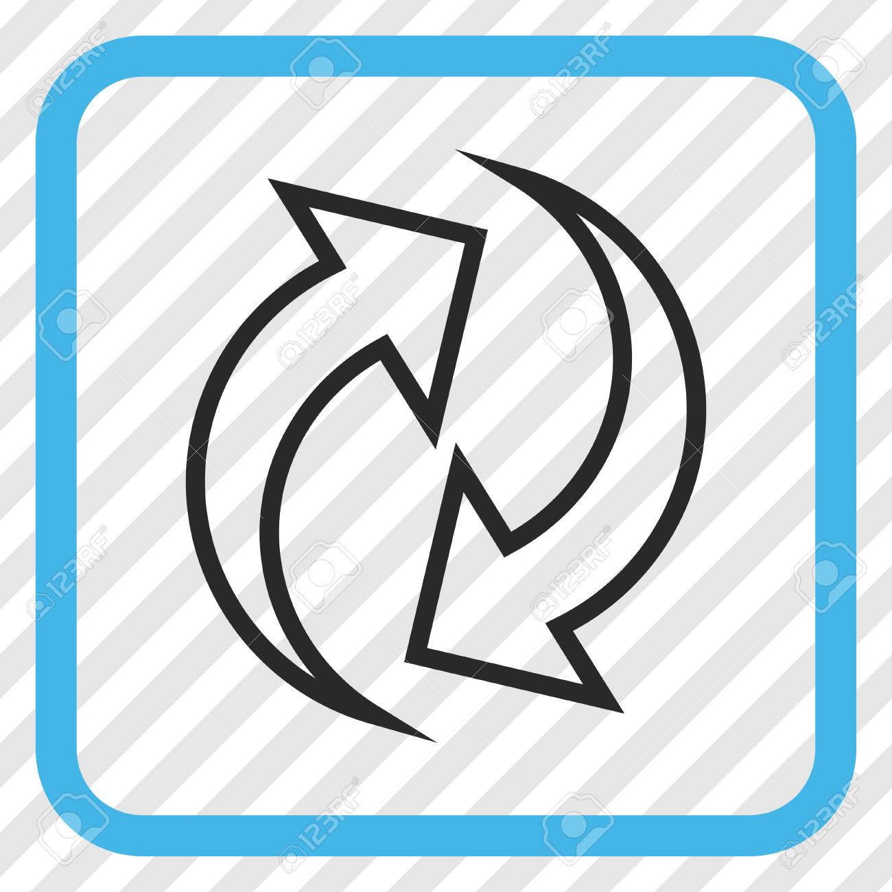 矢印青とグレーを更新ベクトルのアイコン 画像のスタイルは 斜め斜線背景は透明で丸みを帯びた正方形のフレームの中のフラット アイコン シンボルです の イラスト素材 ベクタ Image