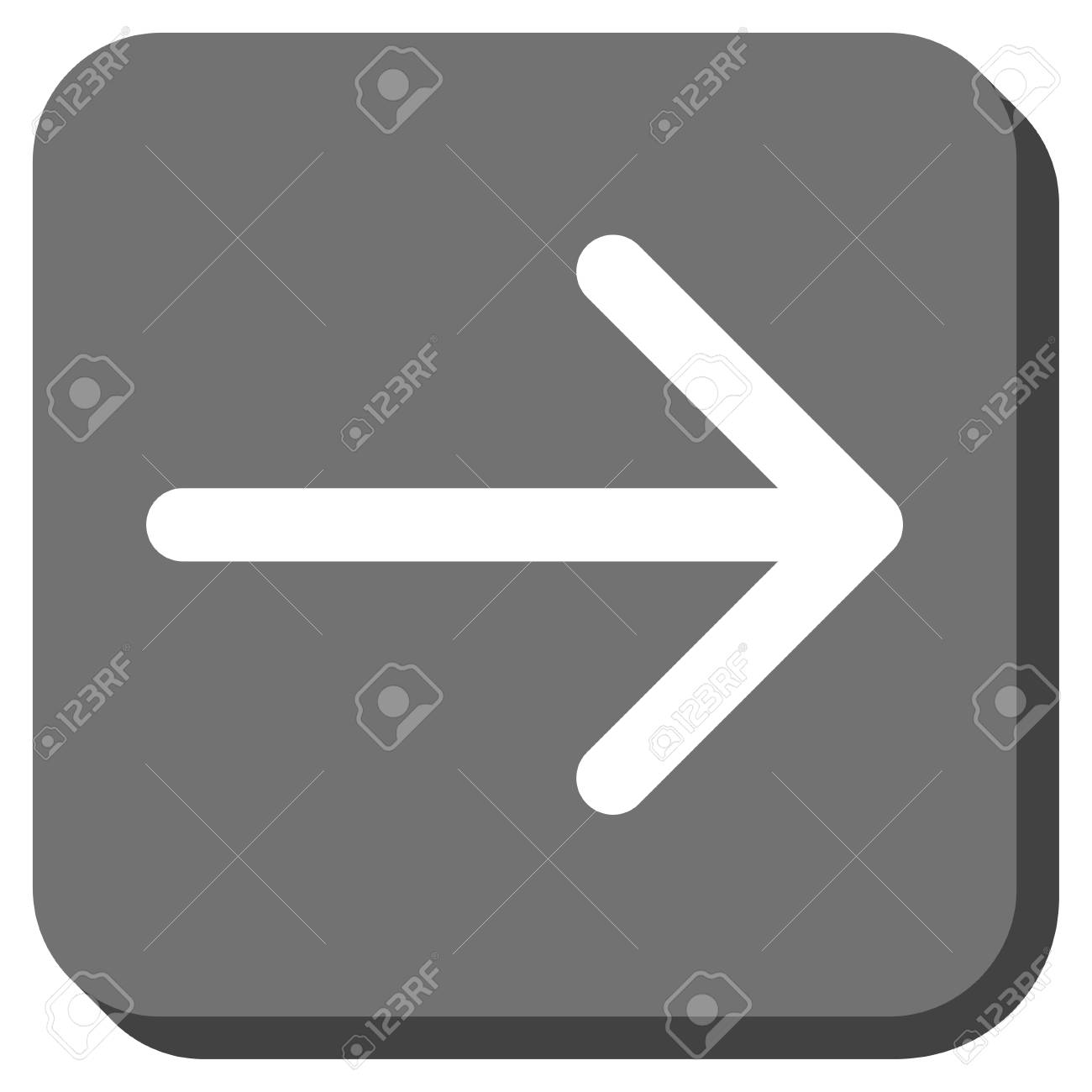 右矢印グリフ アイコン 画像のスタイルはフラット アイコン シンボル丸みを帯びた正方形ボタンの内側白し グレーの色 の写真素材 画像素材 Image