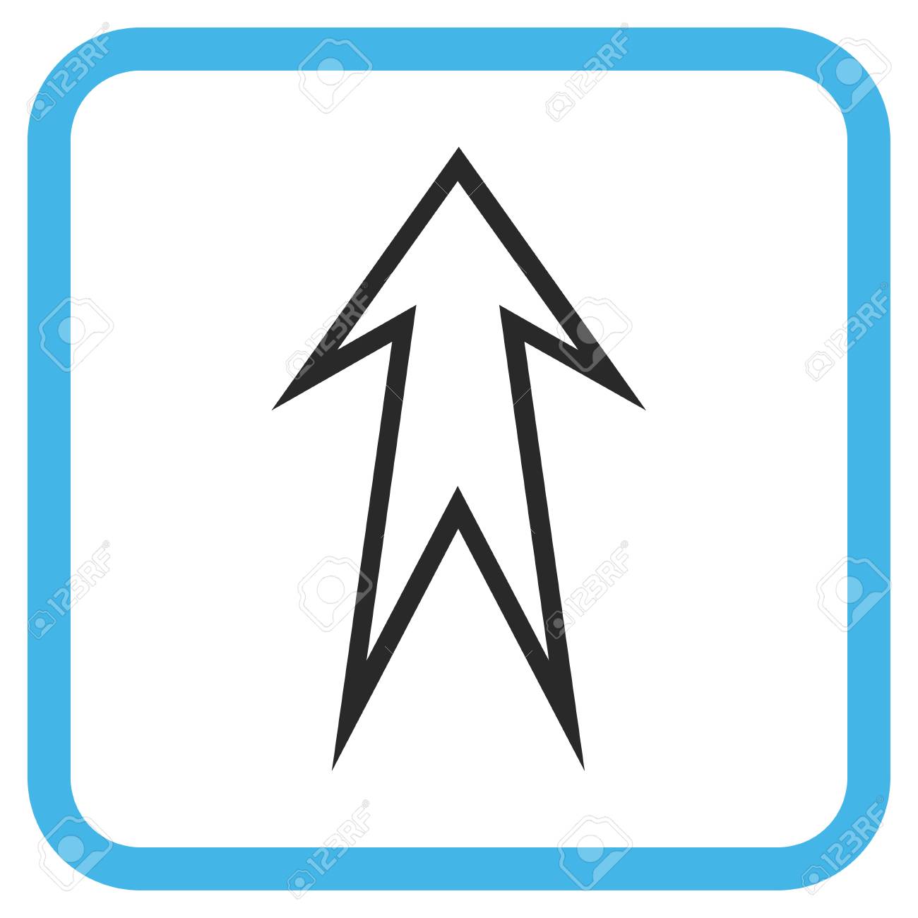 Cone De Glifo Azul E Cinza Para Cima Da Seta O Estilo Da Imagem E Um Simbolo De Imagem Picada Em Um Quadro Quadrado Arredondado Em Um Fundo Branco Fotos Retratos Imagenes