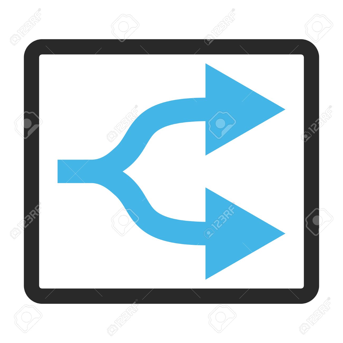 Immagini Stock Frecce Split Right Icon Degli Icone Lo Stile Delle Immagini E Un Simbolo Piatto Bicolore Icona In Un Rettangolo Arrotondato Colori Blu E Grigio Sfondo Bianco Image 65464213