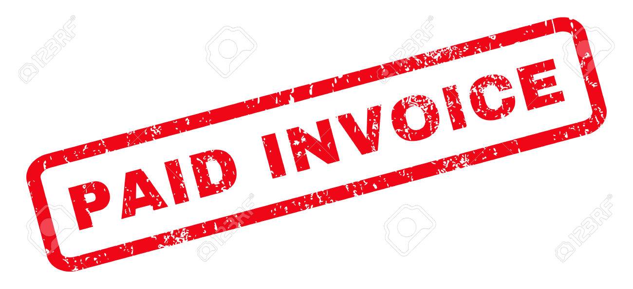 paid invoice text rubber