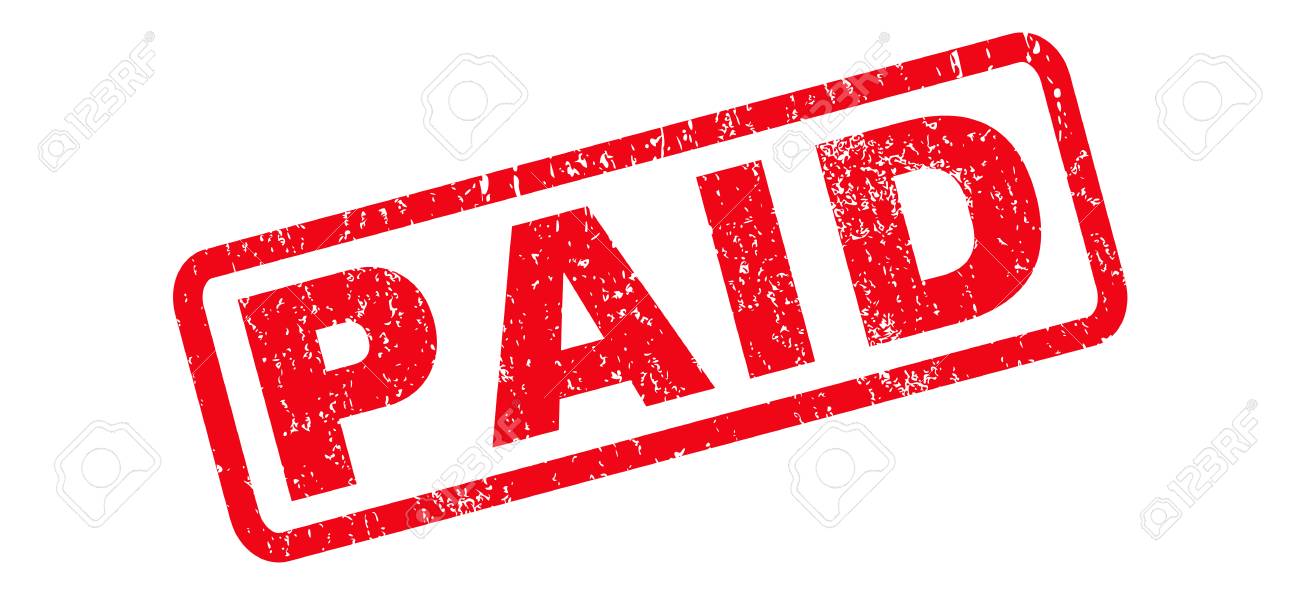paid text rubber seal
