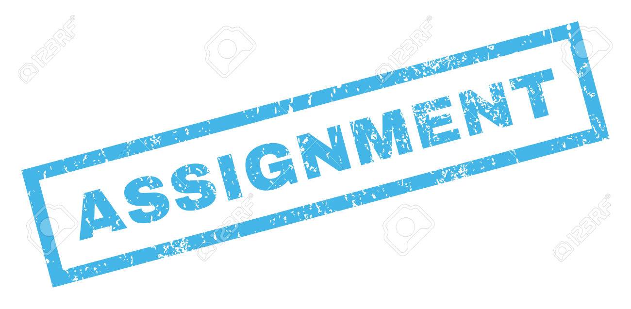 Assignment Text Rubber Seal Stamp Watermark. Tag Inside Rectangular Shape  With Grunge Design And Unclean Texture. Inclined Vector Blue Ink Sticker On  A White Background. Royalty Free SVG, Cliparts, Vectors, And Stock