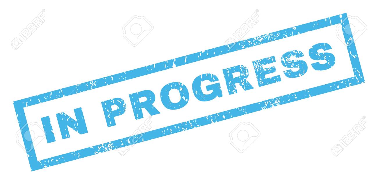 in progress text rubber seal stamp watermark tag inside rectangular