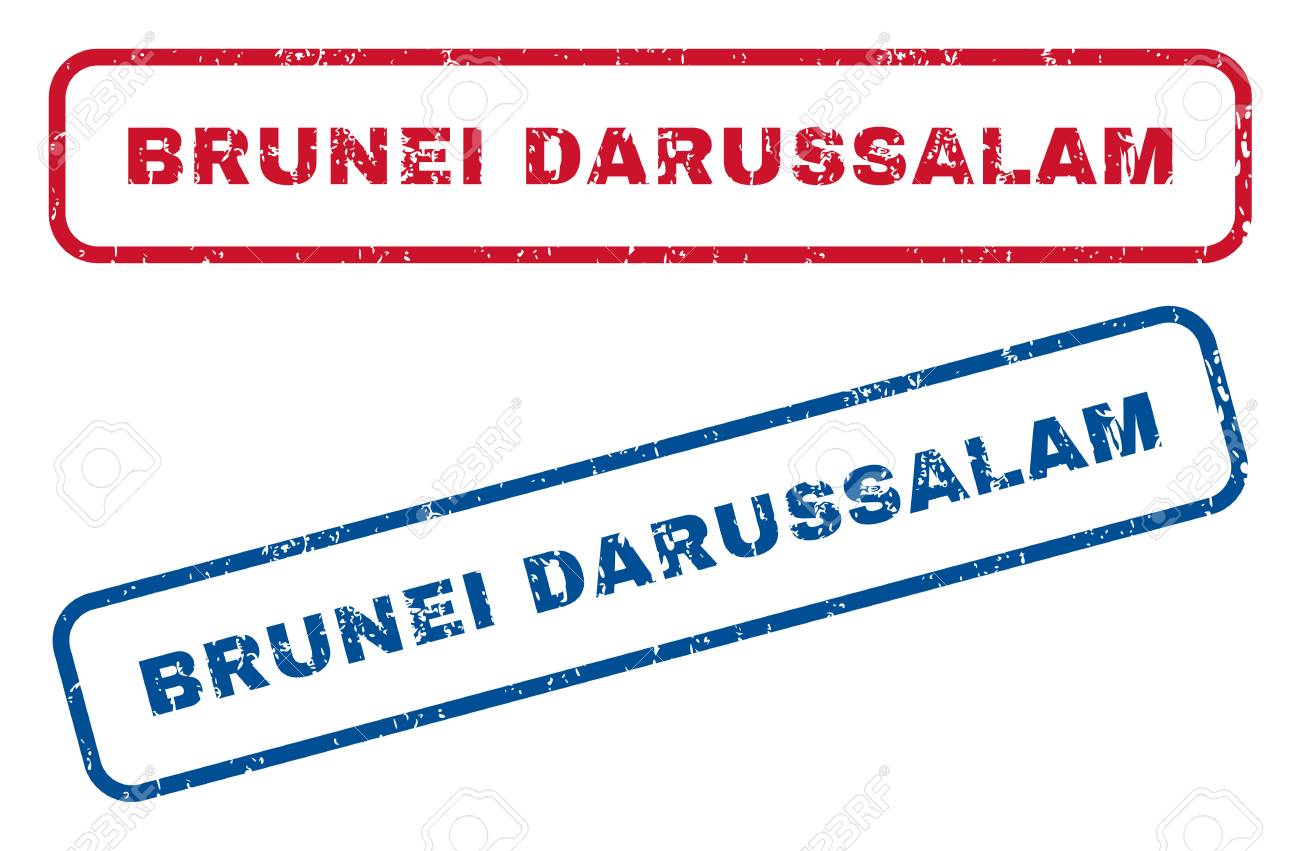 Brunei Darussalam Text Rubber Seal Stamp Watermarks Vector Style Is Blue And Red Ink Tag Inside Rounded Rectangular Banner Grunge Design And Dirty Texture Blue And Red Signs Royalty Free Cliparts Vectors<script async src=
